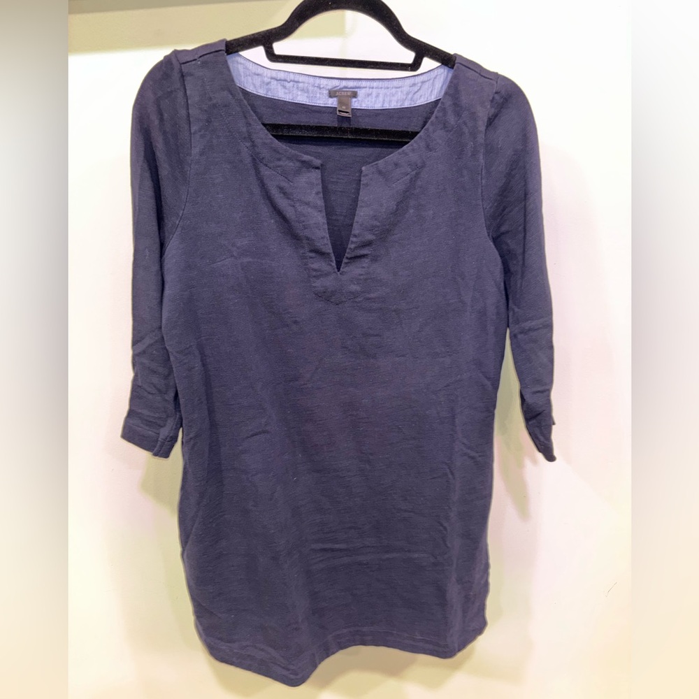 J.crew Classic Navy Split-Neck Tunic Top / Dress / Coverup - Women M